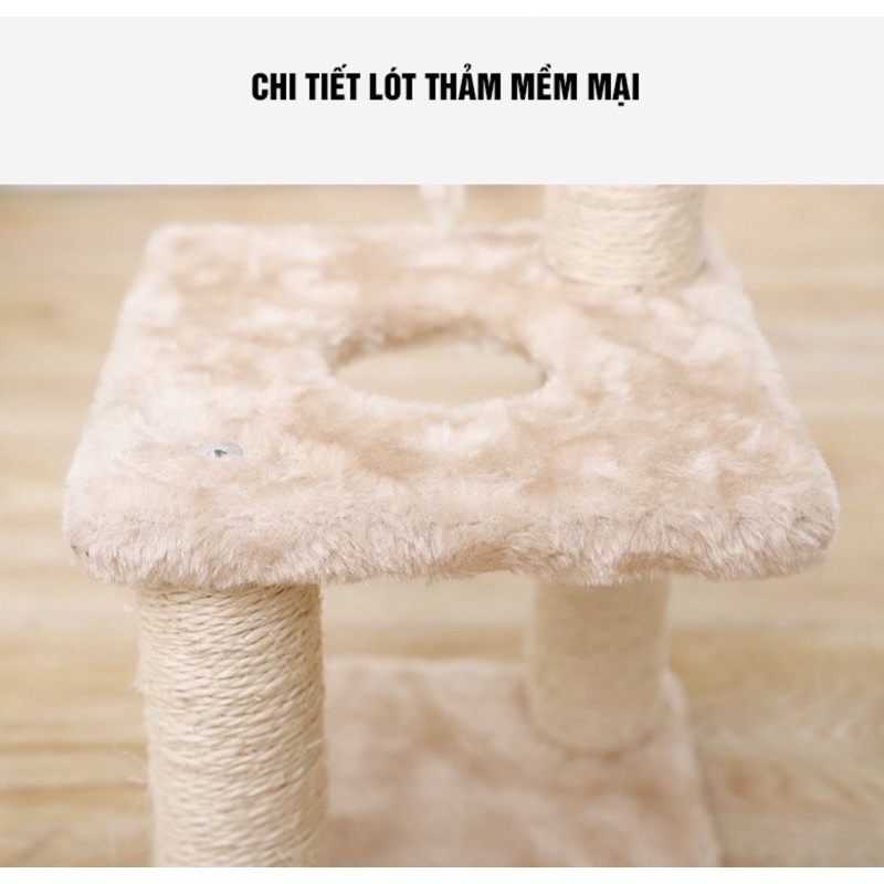Cây cào móng 3 tầng cho mèo - Cattree- nhà cây cho mèo