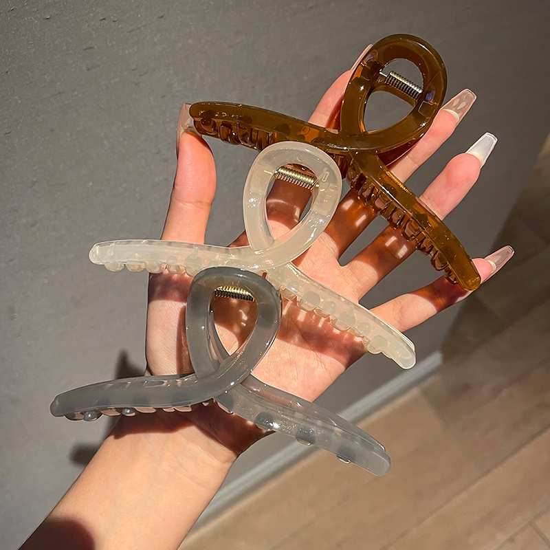 Kẹp Tóc Nhựa Acrylic Cỡ Lớn Phong Cách Hàn Quốc Cho Nữ