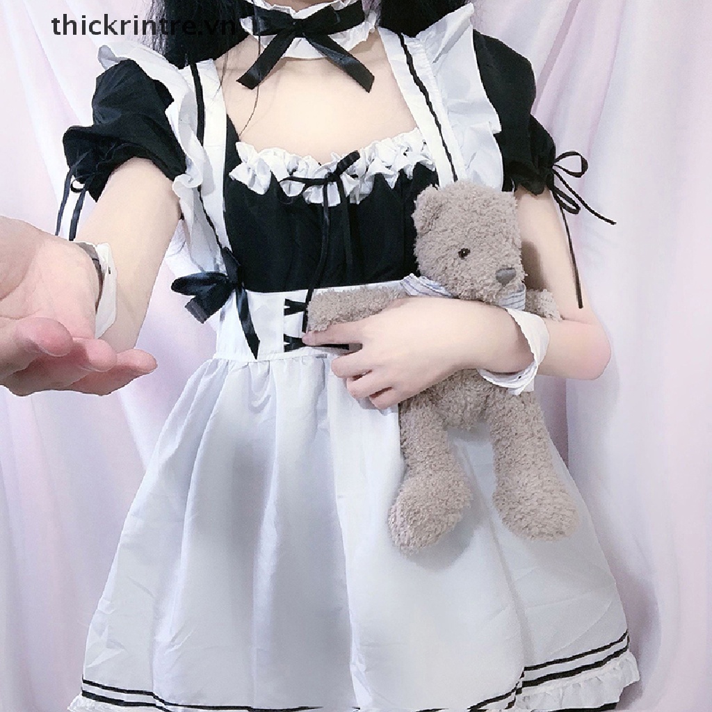 Đầm Hóa Trang Cô Hầu Gái Màu Đen Phong Cách Lolita