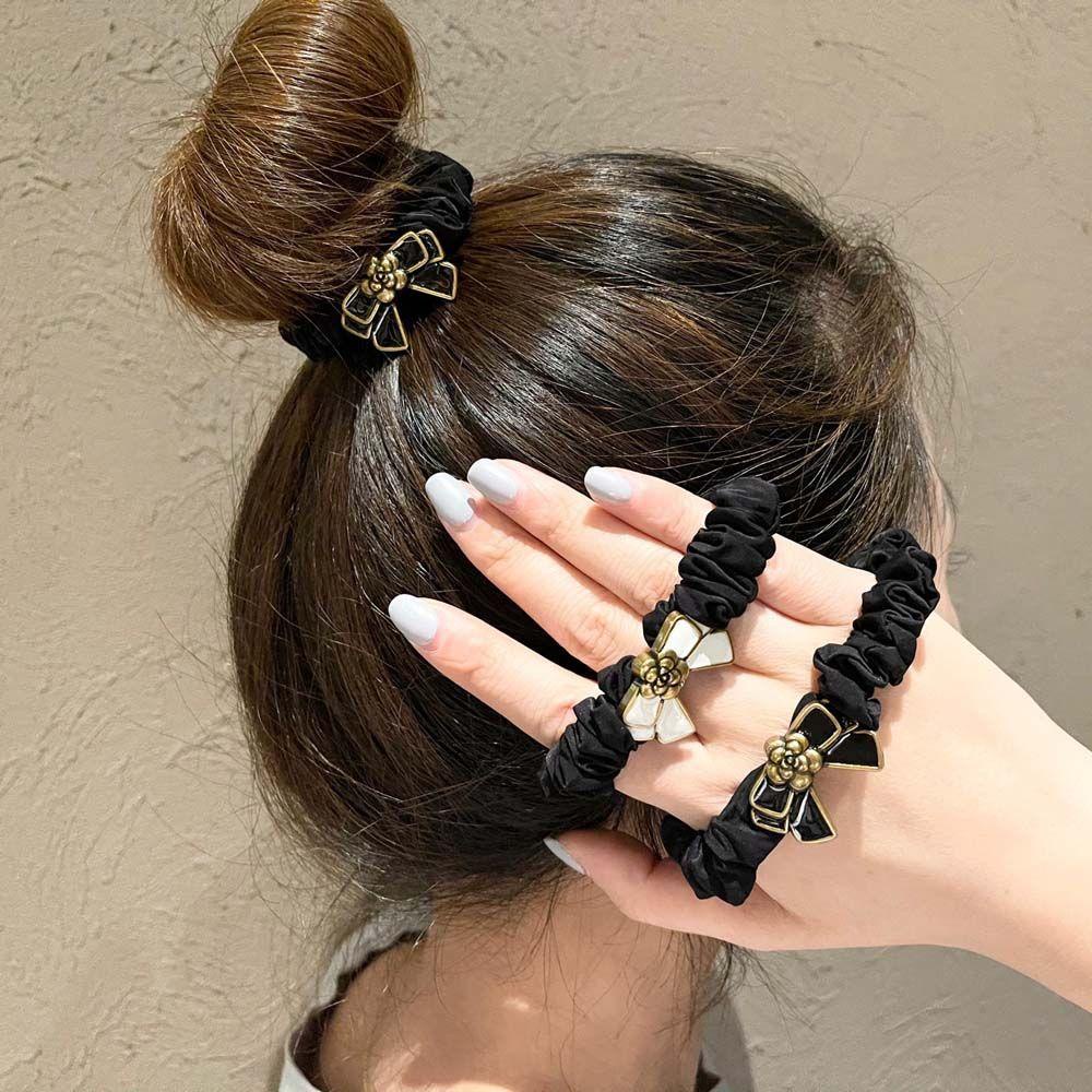 Dây Cột Tóc Co Giãn Hình Hoa Trà Thời Trang Hàn Quốc Cho Nữ