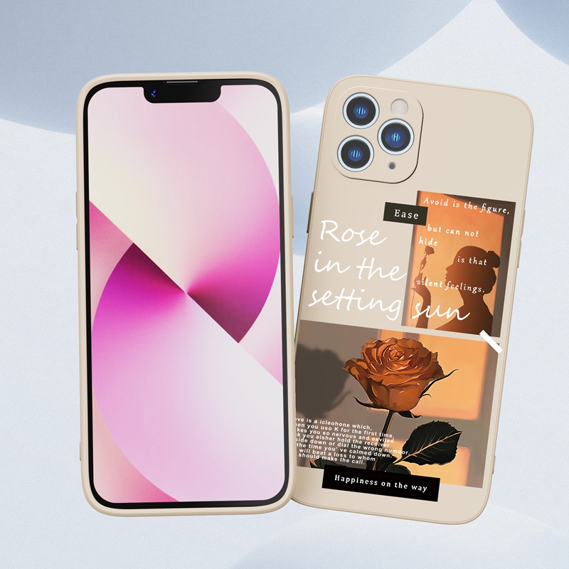 Ốp lưng iphone Ốp lưng iphoneỐp điện thoại in hình cô gái + hoa hồng thích hợp cho iPhone 11 12 Pro Max 7 8 Plus XR X XS MAX SE 2020