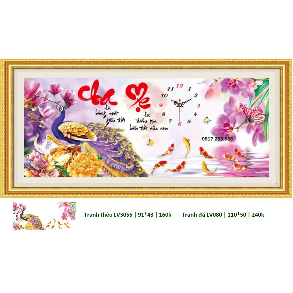 Tranh thêu chữ thập cha mẹ LV3055 (91 x 43 cm)