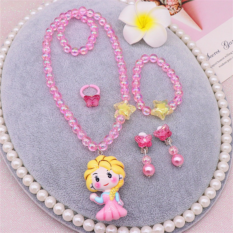 Đồ trang sức trẻ em｜Frozen Truth Elsa 13 bộ đồ trang sức ｜phát sáng dây chuyền kẹp tóc xuyến