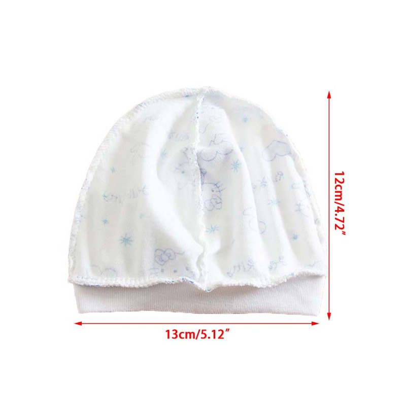 Mũ cotton pha mềm mại giữ ấm họa tiết hoạt hình dễ thương cho bé sơ sinh