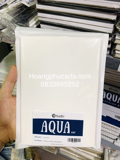 Giấy Vẽ Màu Nước Nabii Aqua Fat 300 Gsm - Túi Zip 16 tờ