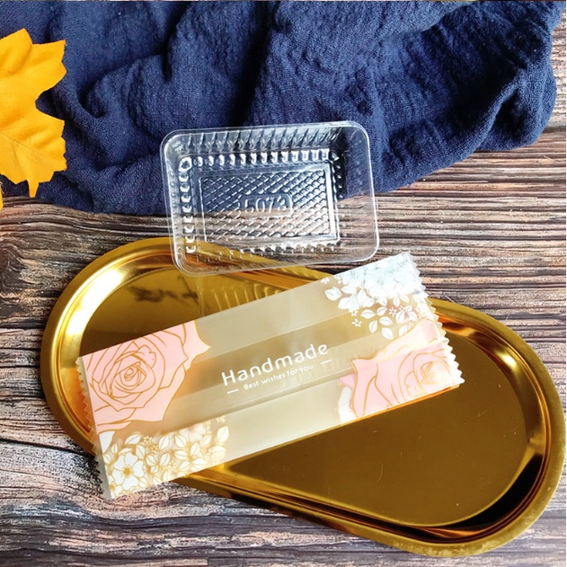 (Set 100) Túi bánh dứa bánh thuyền 5x12.8x2.5 cm hình hoa hồng