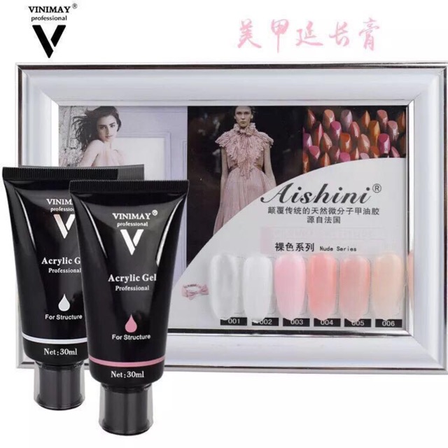 gel gôm gel nối móng úp vinimay tuýp 30ml 6 màu