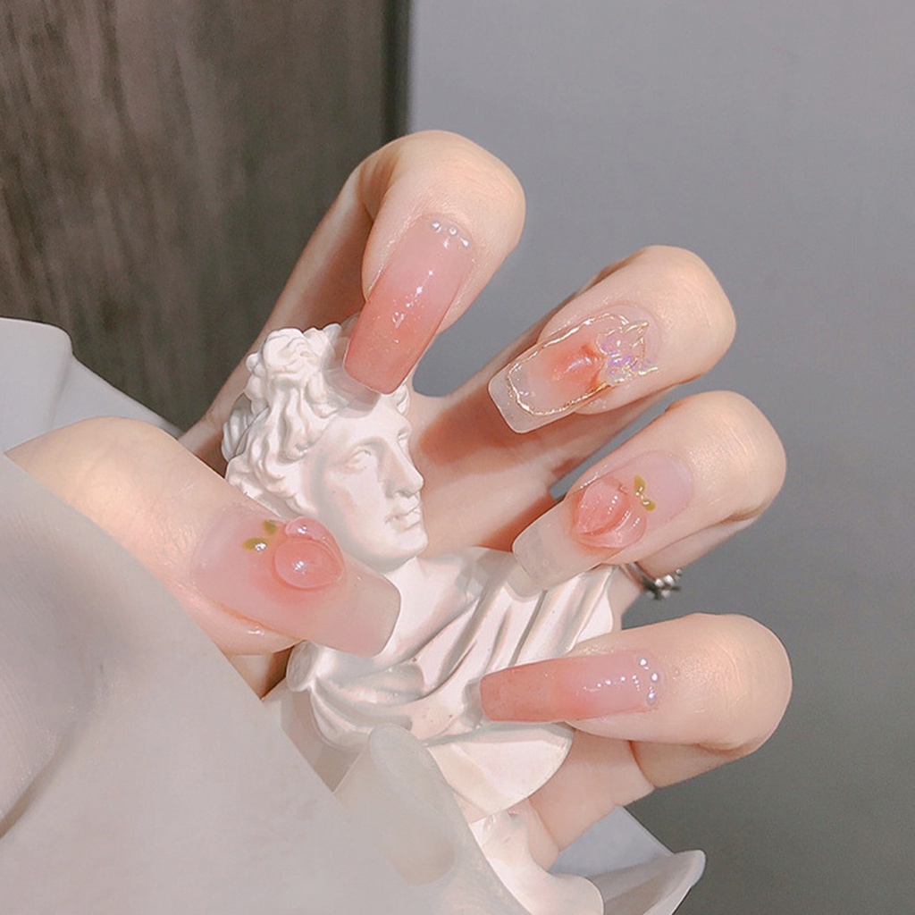 Set 25 Phụ Kiện Trang Trí Móng Tay Hình Trái Tim / Trái Tim / Quả Đào 3D Đa Năng Bằng Nhựa Resin Tinh Tế DIY Dành Cho Bạn Gái