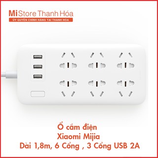 [BÁN CHẠY] Ổ cắm điện Xiaomi Mijia Dài 1,8m, 6 Cổng , 3 Cổng USB 2A