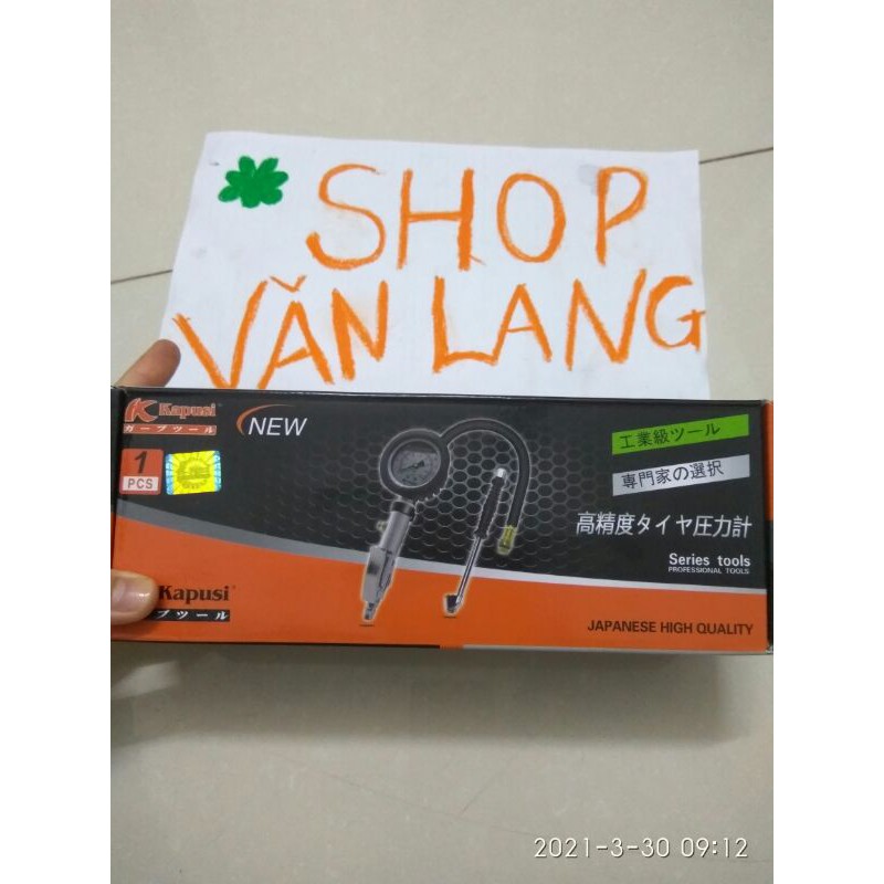 Vòi bơm ô tô - xe máy khí nén 3 chức năng Kapusi có đồng hồ đo áp suất lốp - Hàng chính hãng