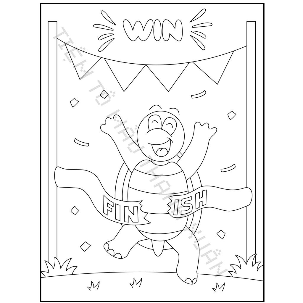 Set 10 Tờ Tranh Tô Màu Hình Rùa Con Cho Bé Tô Màu Sáp, Màu Chì - Tiệm Tô Màu Thanh Xuân