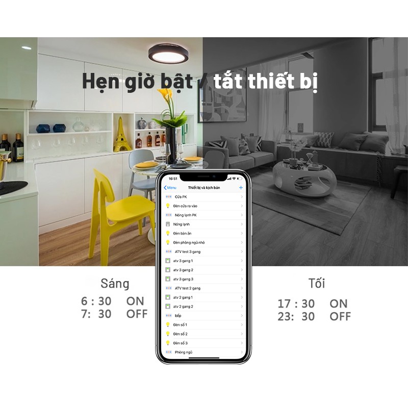 Công tắc cảm ứng thông minh JAVIS 3 Gang- Công tắc WIFI điều khiển qua ứng dụng Javis Home, điều khiển bằng tiếng Việt
