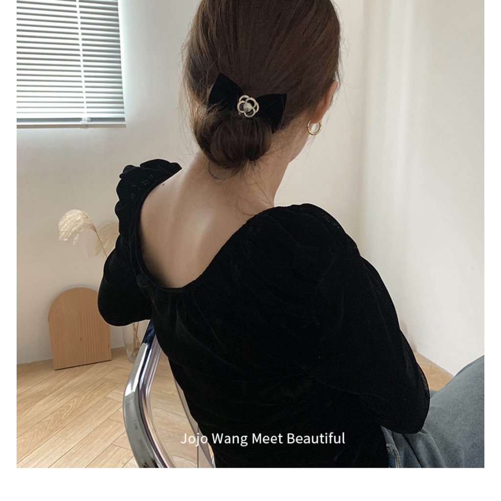 Set dây buộc tóc co giãn thắt nơ ruy băng thiết kế Hàn Quốc cho nữ