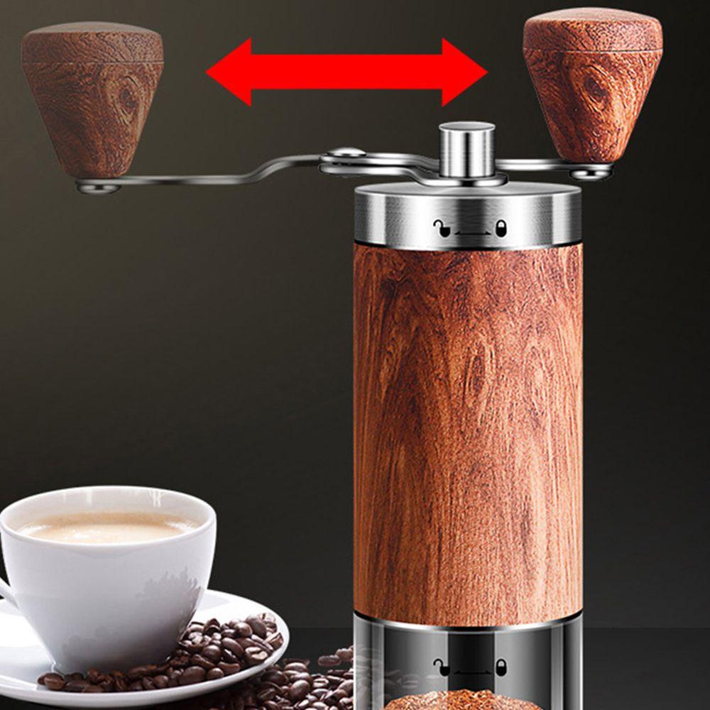 Máy Xay Cà Phê Espresso Bằng Thép Không Gỉ Tay Cầm Gỗ