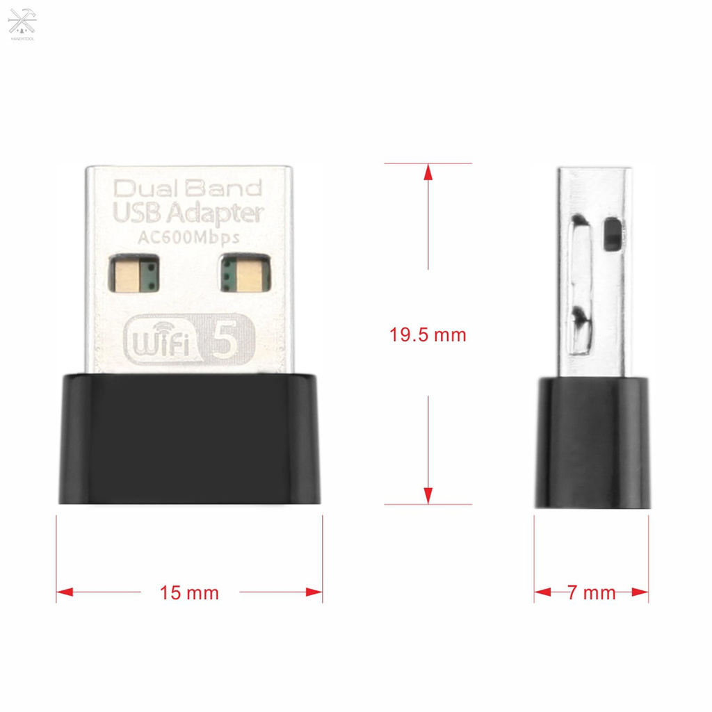 Usb Wifi 600mbps Ieee802.11B / G / N / Ac Rtl8811 2.4g 5g