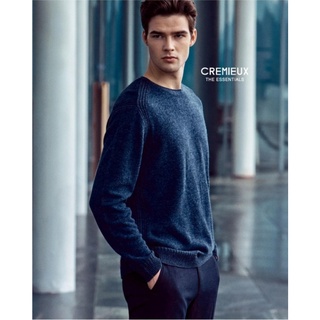 Áo len nam Cremieux cổ tròn len cashmere hàng xuất Hàn
