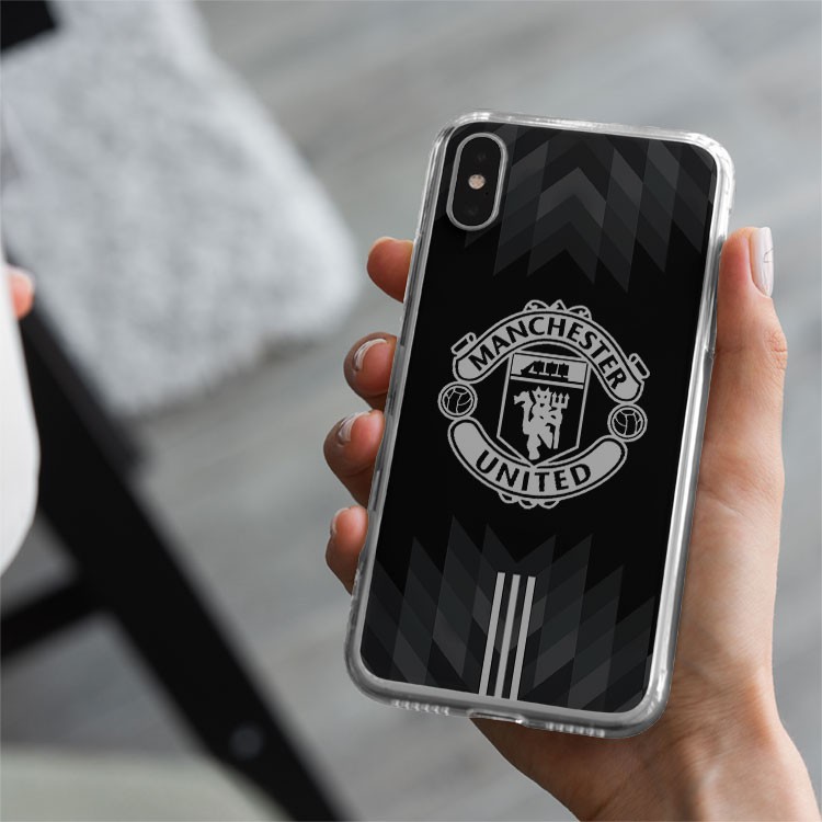 Ốp Lưng Manchester United đen trắng nổi bật cho Iphone 5 6 7 8 Plus 11 12 Pro Max X Xr 95