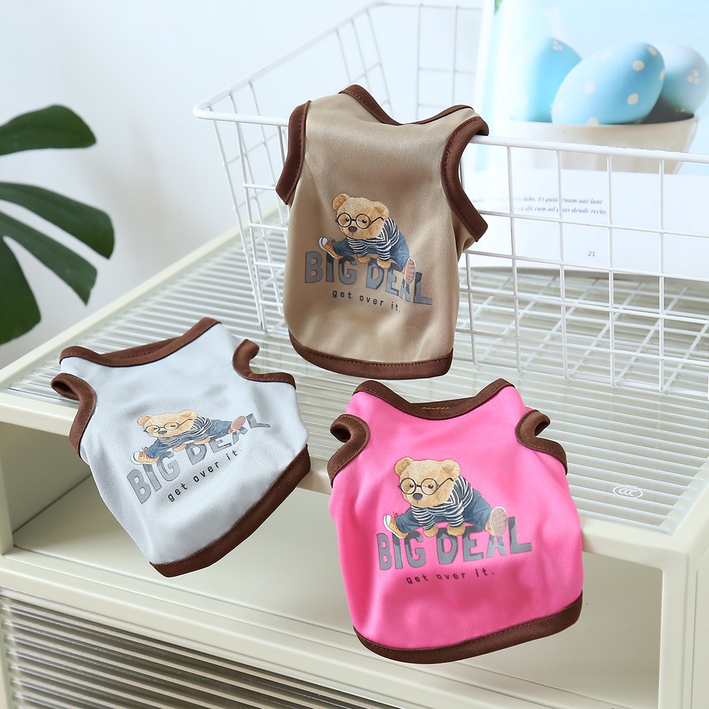 Áo Sát Nách Mỏng Thoáng Khí In Họa Tiết Hoạt Hình Dễ Thương Thời Trang Mùa Hè Cho Thú Cưng