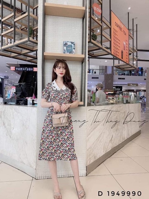 Đầm hoa vintage thêu