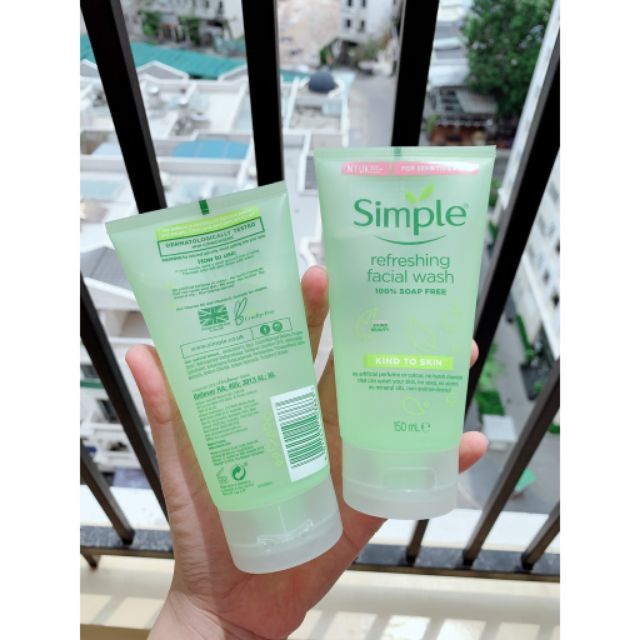 [AUTH] SỮA RỬA MẶT SIMPLE KIND TO SKIN REFRESHING FACIAL WASH GEL- SRM SIMPLE 👧