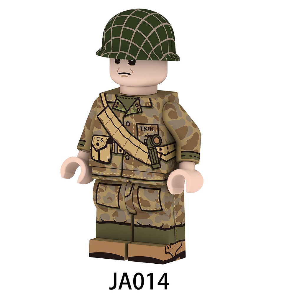 Minifigures Lắp Ráp Nhân Vật Lính Mỹ Trong Thế Chiến II Mẫu Mới Siêu Đẹp JA009 - JA014