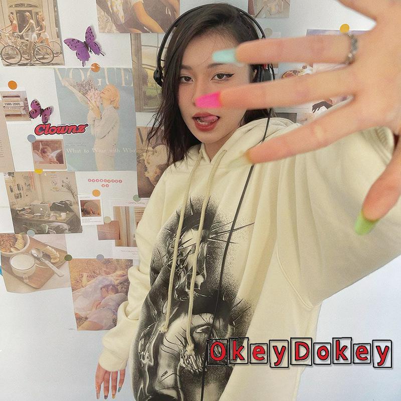 Áo Khoác Nữ Tay Dài Có Khóa Kéo In Hình Chân Dung Thời Trang Xuân Thu