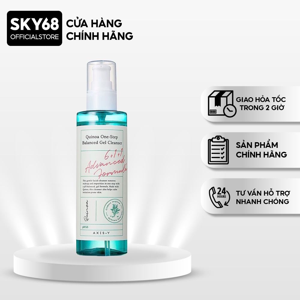 Sữa rửa mặt cân bằng và dưỡng ẩm AXIS-Y Quinoa One Step Balanced Gel Cleanser 180ml