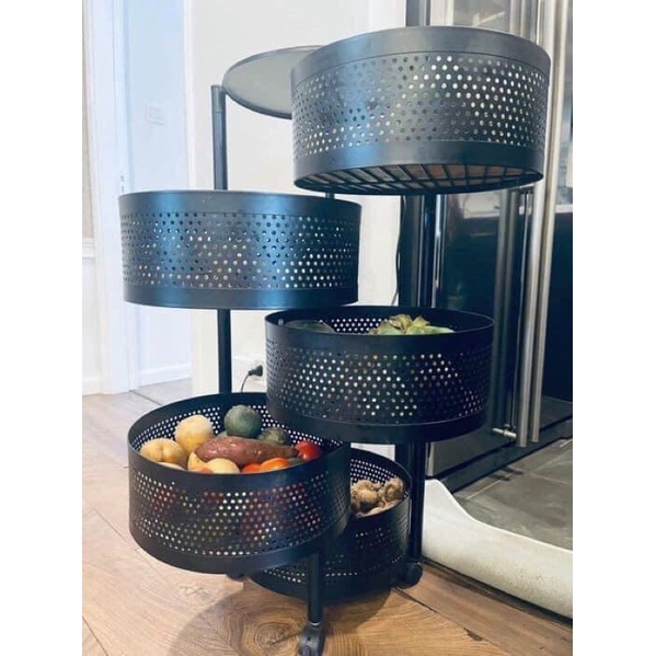 THANH LÝ LỖ Kệ rổ thép tròn xoay 360 độ đa năng tiện lợi, đựng rau củ, đồ chơi, mỹ phẩm, dụng cụ, đồ nghề, văn phòng
