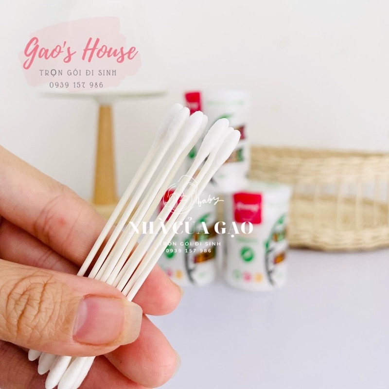 Tăm bông thân giấy IKAMI công nghệ kháng khuẩn Nhật Bản chuyên dùng cho trẻ sơ sinh, trẻ nhỏ