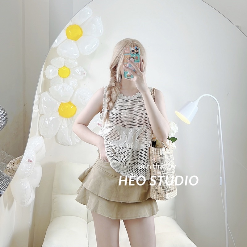 Áo Len Lưới Ba Lỗ Hèo Studio (Ảnh Thật)