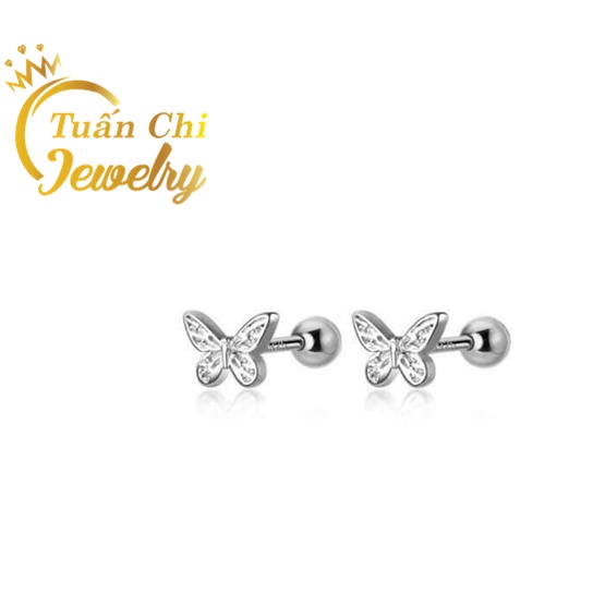 Bông Tai Nữ Hình Con Bướm Kiểu Chốt Ren Cá Tính, Khuyên Rốn Siêu Đẹp