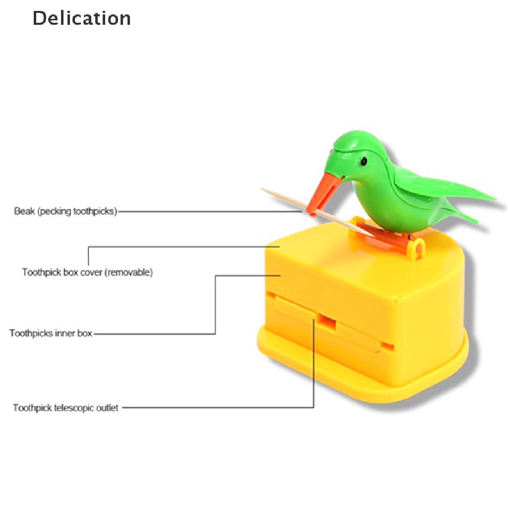 1 Hộp Đựng Tăm Xỉa Răng Tự Động Hình Chú Chim Dễ Thương Sáng Tạo