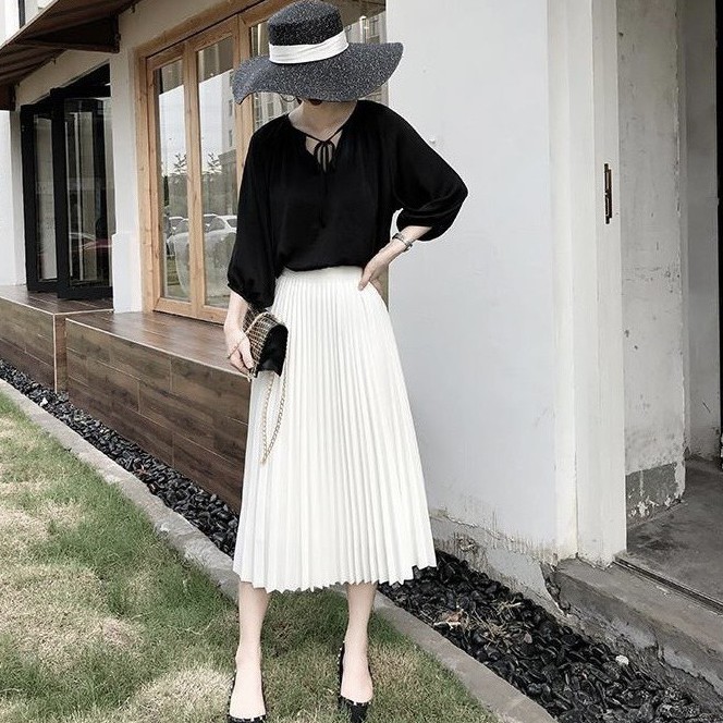 Chân Váy Trắng Xếp Ly Dài Thời Trang Hè Hàng Qc Loại 1 Freeship,Chân Váy Xếp Li Dáng Dài Cạp Chun Nhiều Màu Hàng Mới | BigBuy360 - bigbuy360.vn