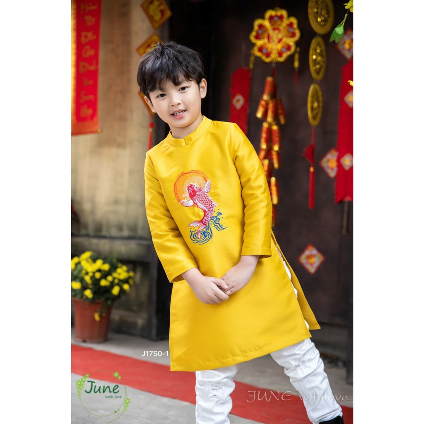 Áo dài bé traii, áo dài Tết, áo dài cách tân 013518