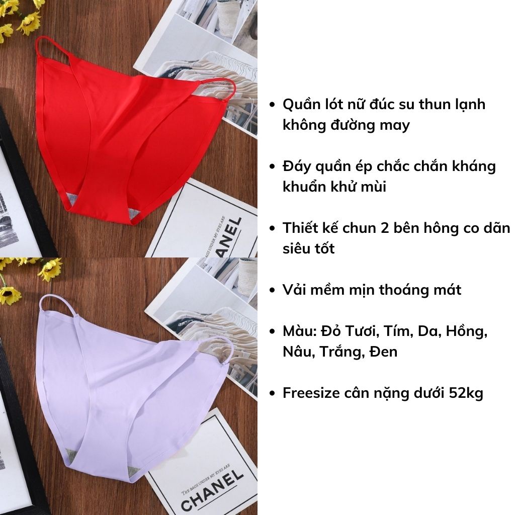 Quần lót nữ thun lạnh đúc su không đường may, quần chíp nữ cao cấp 2 mảnh chun hông gợi cảm sexy LANIXA L513