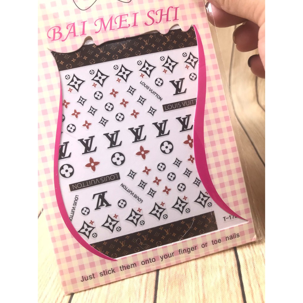Hình dán móng tay Vl nâu