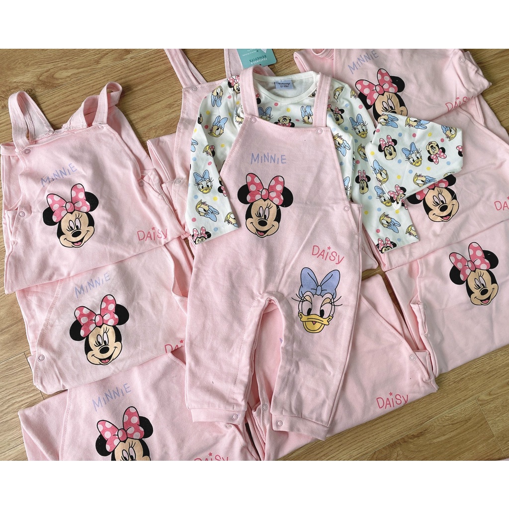 Set yếm dài Bigbaby họa tiết hoạt hình Mickey-Minnie đáng yêu cho bé 9-19kg (tặng kèm yếm cổ)