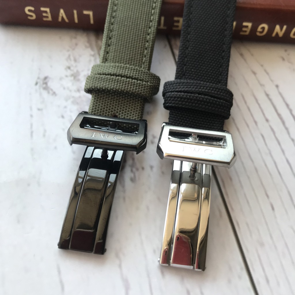 Vòng Đeo Tay Vải Da Phối canvas Chống Thấm Nước 20mm 21mm 22mm
