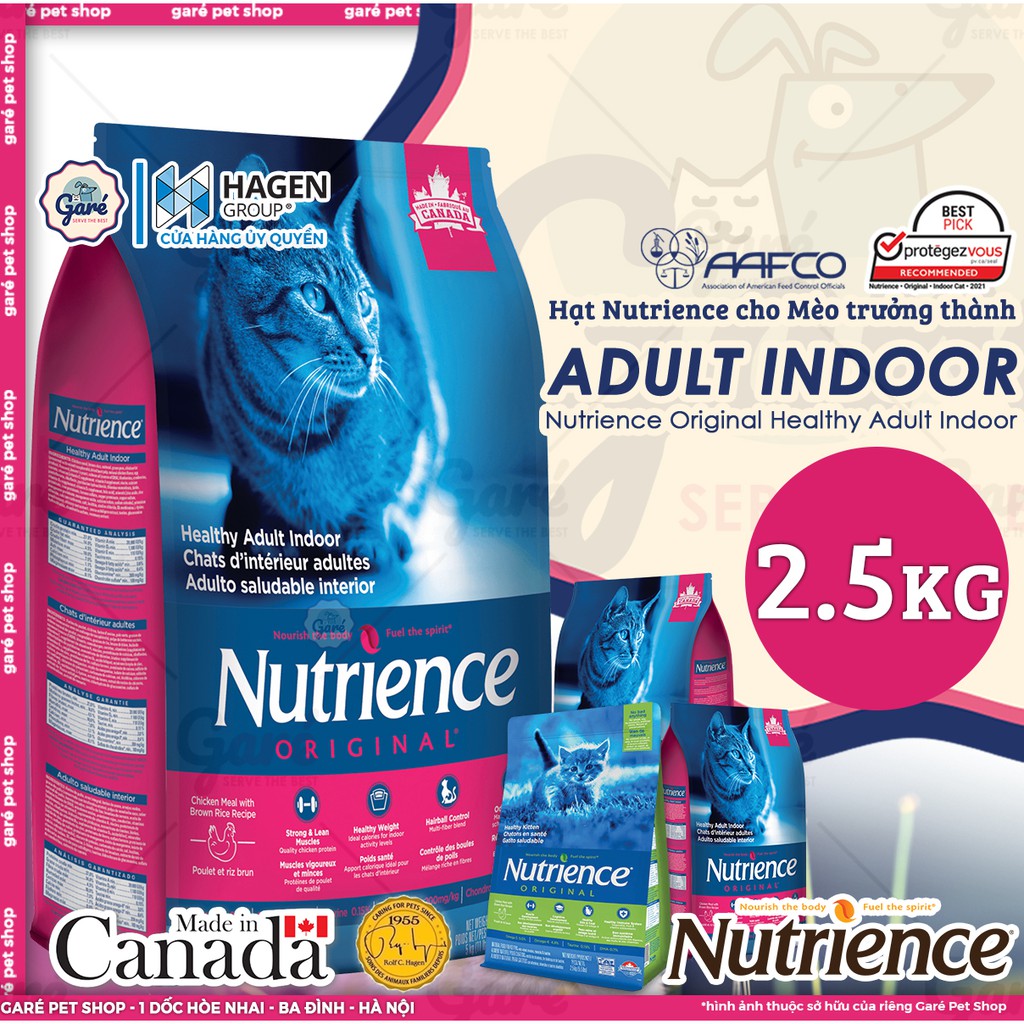 2.27kg - Hạt Adult Indoor Nutrience cho Mèo trưởng thành trên 12 tháng tuổi - Nutrience Original Adult Indoor for Cats