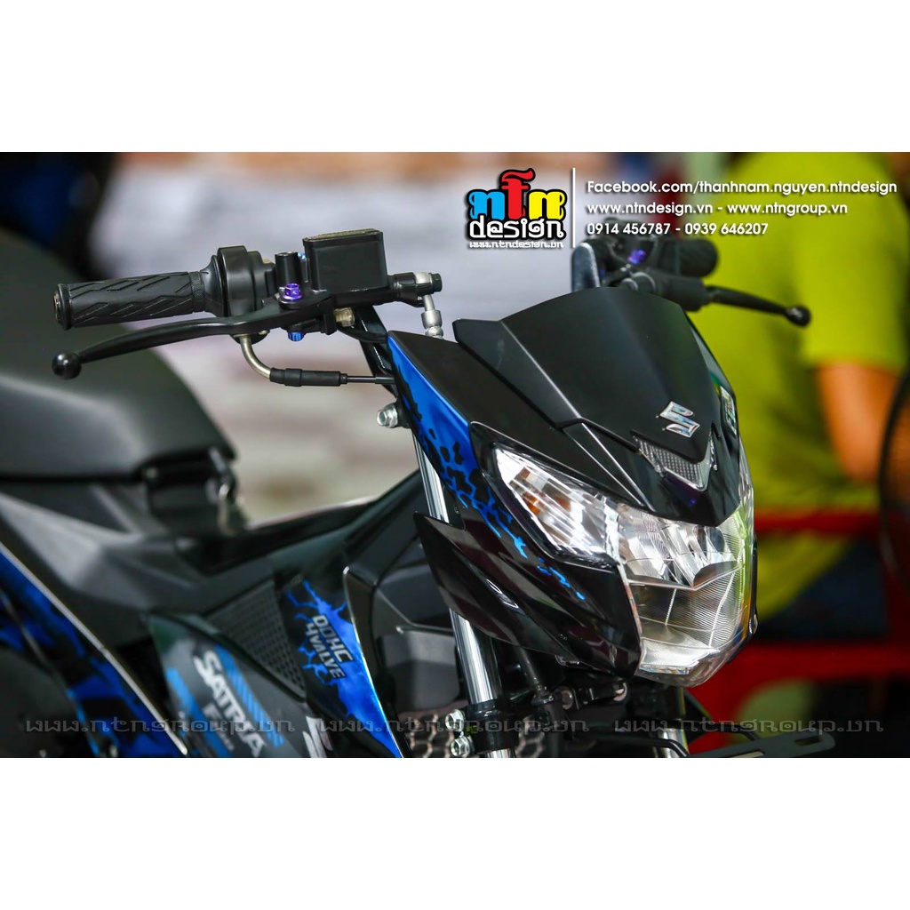 Tem Rời Dán Xe Raider FI Mẫu Zin Xanh Đen Cực Chất, Hàng 3 Lớp Chất Lượng Cao ,Team Decal