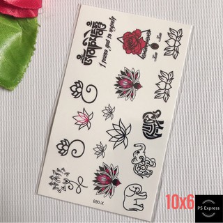 Hình xăm dán hoa sen mini 10x6cm