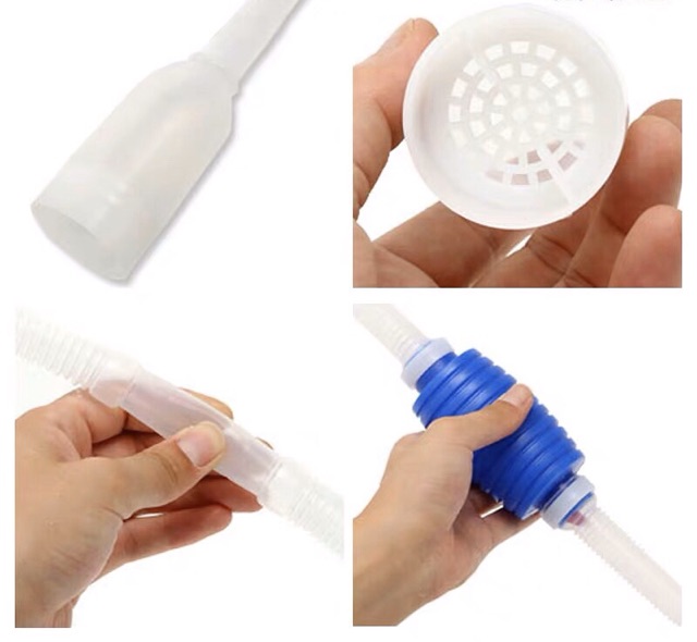 Hút Cặn Bơm Tay Cầm Loại Tốt Có Van Khóa - Hút Đáy Thay Nước Hồ Cá