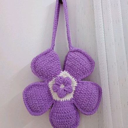 Túi hoa cúc daisy flower blooming bag len nhung đũi handmade dễ thương