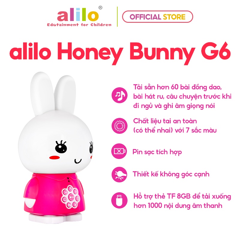 Đồ Chơi Phát Nhạc Alilo Honey Bunny G6 - Máy Phát Nhạc - kể chuyện cho bé