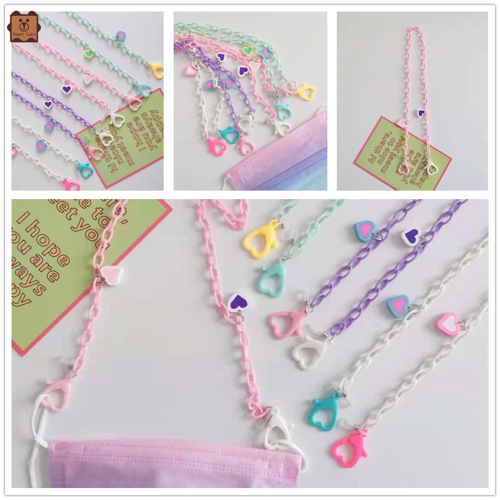 Dây đeo mắt kính chống thất lạc hình trái tim bằng acrylic