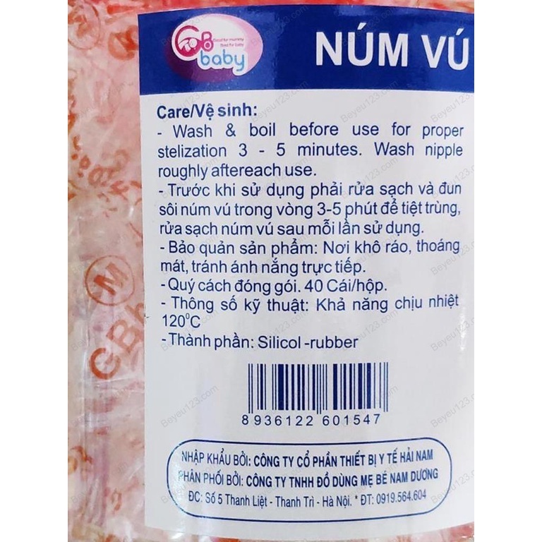 (CỔ HẸP) Núm ti silicone siêu mềm GB Baby (Hàn Quốc) - Phụ kiện thay thế cho tất cả bình sữa CỔ HẸP / TIÊU CHUẨN