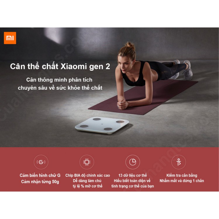 Cân điện tử thông minh bluetooth Xiaomi Body Fat Scale 2 Universal,bác sĩ gia đình,trợ lý sức khỏe-Bảo hành 12 tháng