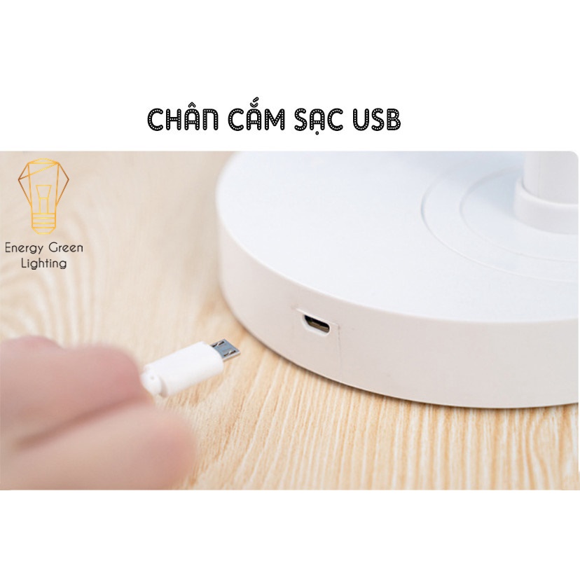 Quạt Tích Điện Để Bàn Energy Green Lighting F6 - 4 Tốc Độ Gió - Pin 3600mAh Siêu Khỏe - Chức Năng Xoay Trái , Phải