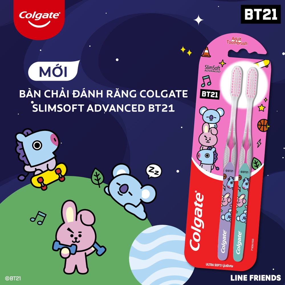 Bộ 6 Bàn chải đánh răng Colgate SlimSoft Advanced- BT21