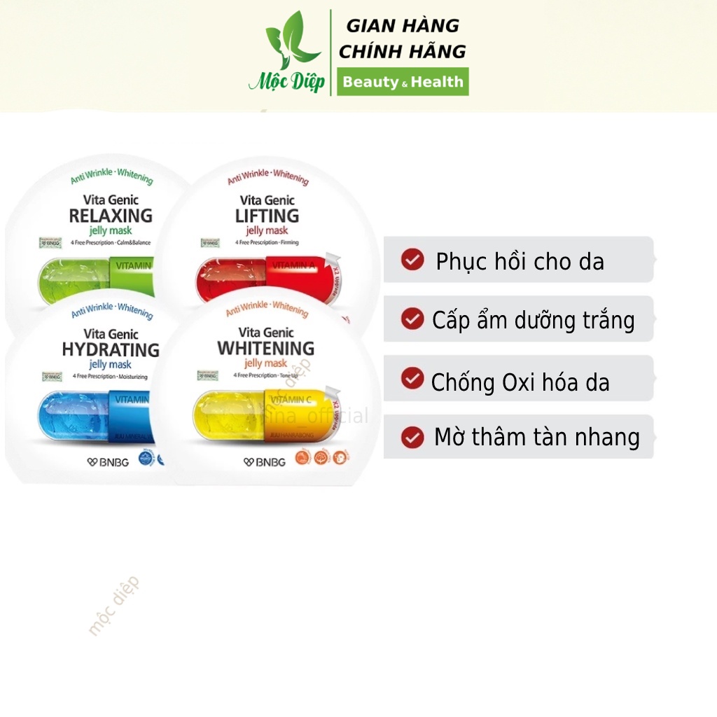 Mặt nạ giấy Banobagi Vita Genic Jelly Mask BnBG 30ml 1 chiếc - Mộc Diệp